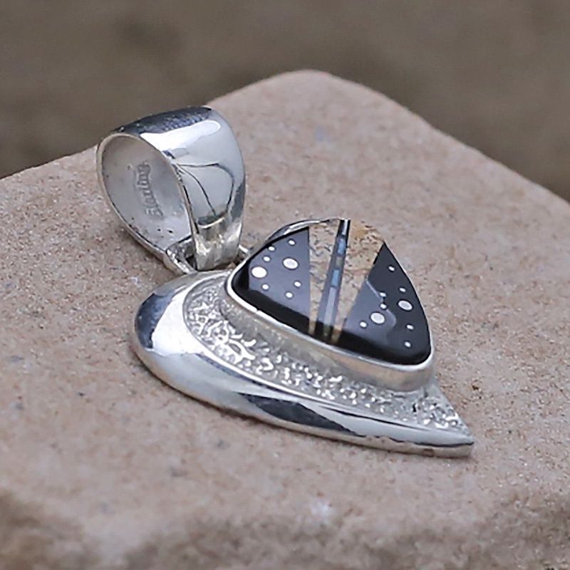 Night Sky heart pendant w/jasper