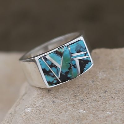 Navajo inlay turquoise w/ matrix