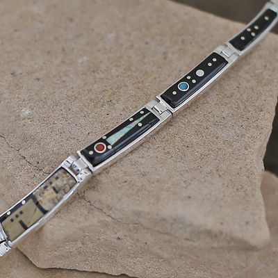 Navajo collar inlay necklace w/Adobe Pueblo