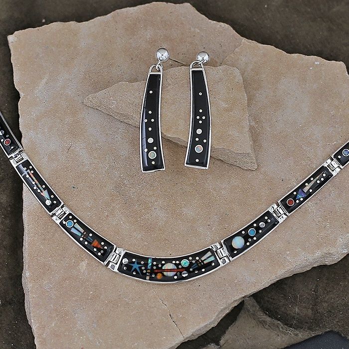 Navajo collar night sky inlay necklace