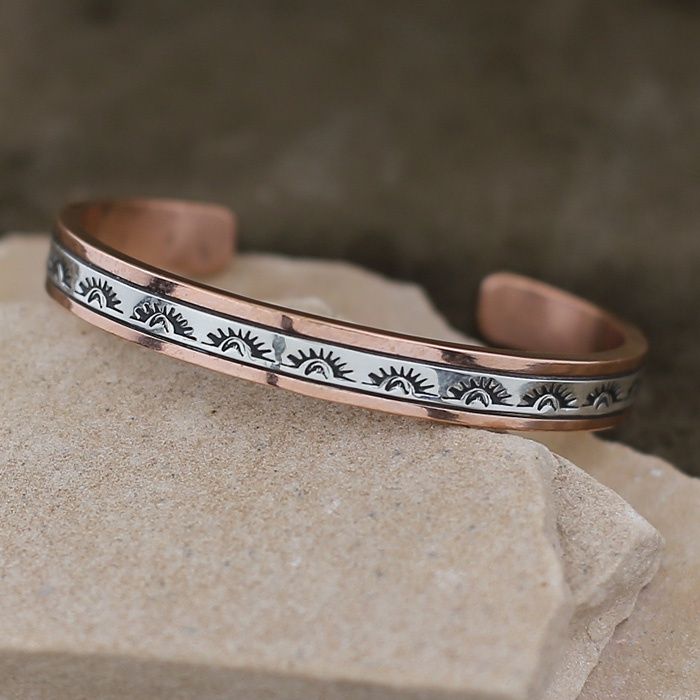 3/8&quot; Copper &amp; Silver bracelet- Xtra Large size