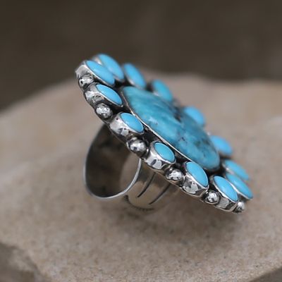 Navajo cluster ring w/ turquoise