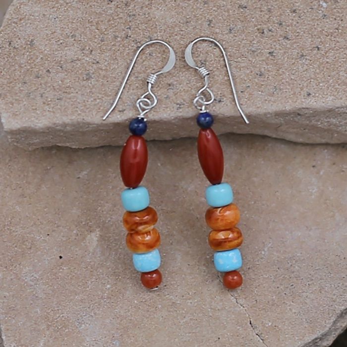 Colorful bead dangle earrings