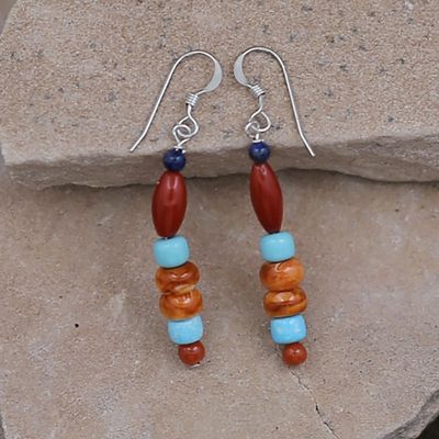 Colorful bead dangle earrings