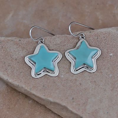 Turquoise star dangle earrings