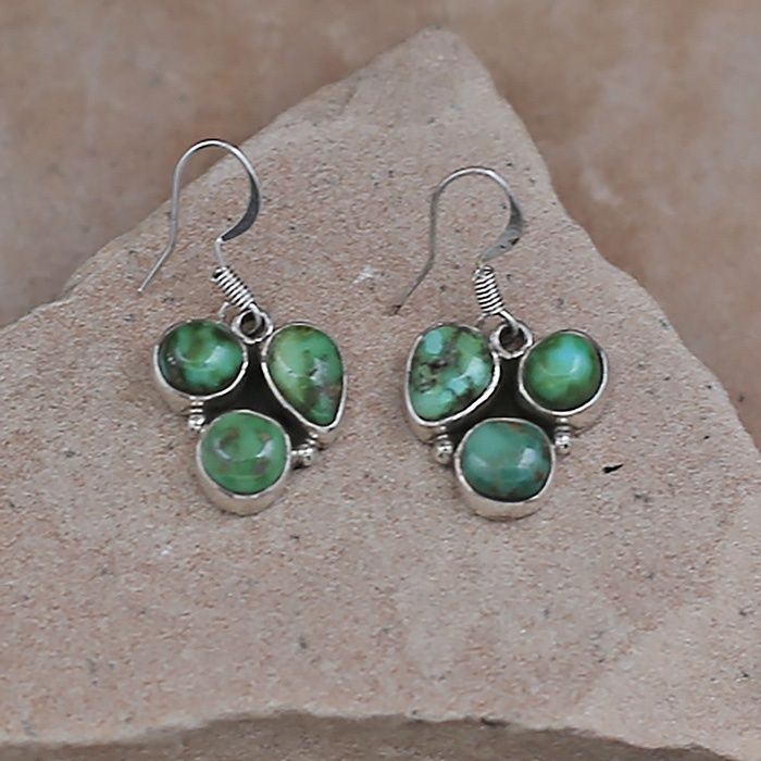 Small cluster dangle earrings w/ Sonoran gold turquoise