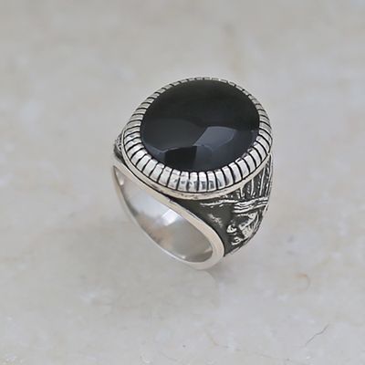 Onyx ring w/Indian chief