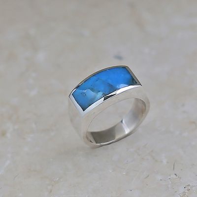 Inlay Kingman turquoise ring