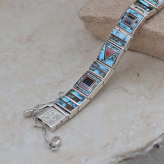 22 Link contemporary inlay  bracelet