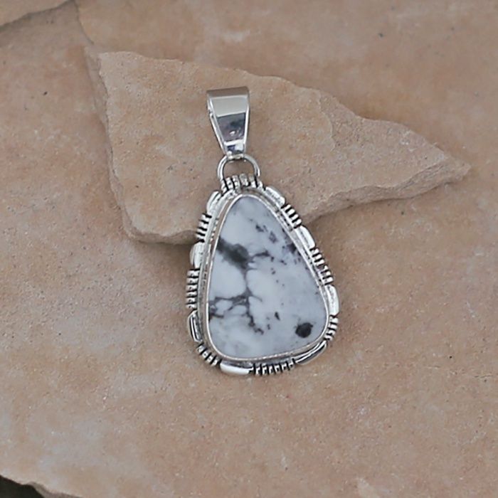 Navajo pendant w/ White Buffalo stone