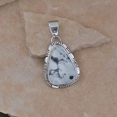 Navajo pendant w/ White Buffalo stone