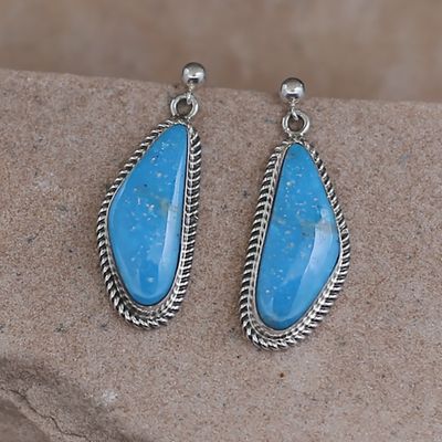 Medium turquoise dangle earrings