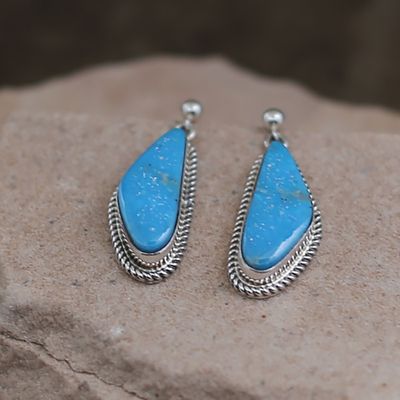 Medium turquoise dangle earrings