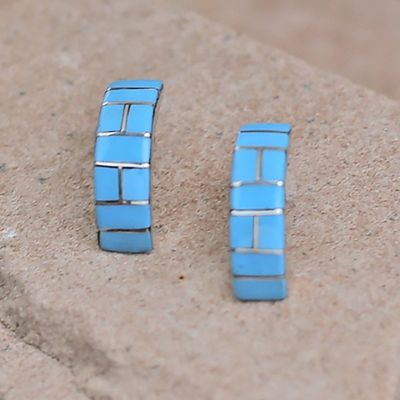 1/4 hoop channel inlay earring
