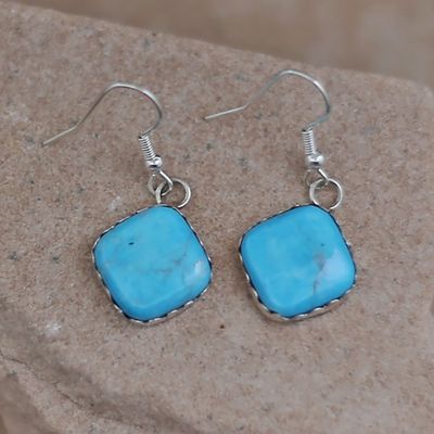Square dangle turquoise earring