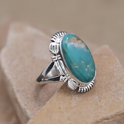 Green turquoise Navajo ring