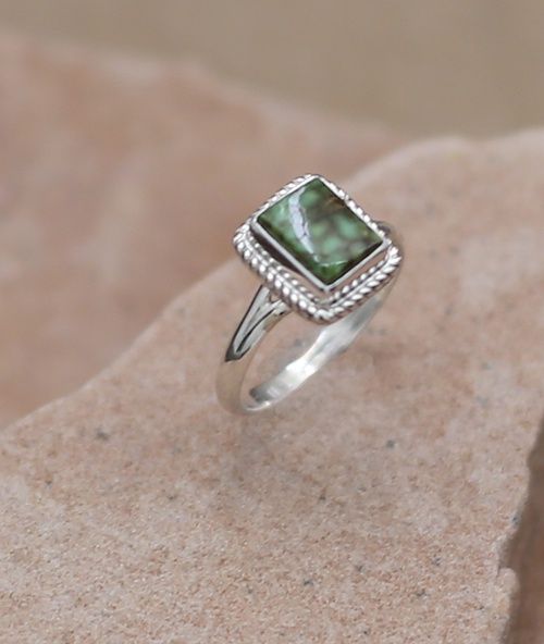 Small square turquoise ring