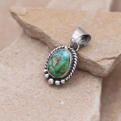 Small oval Sonoran turquoise pendant