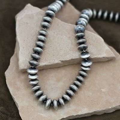 18&quot; Silver saucer beads- Pawn Jewelry