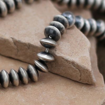 18&quot; Silver saucer beads- Pawn Jewelry