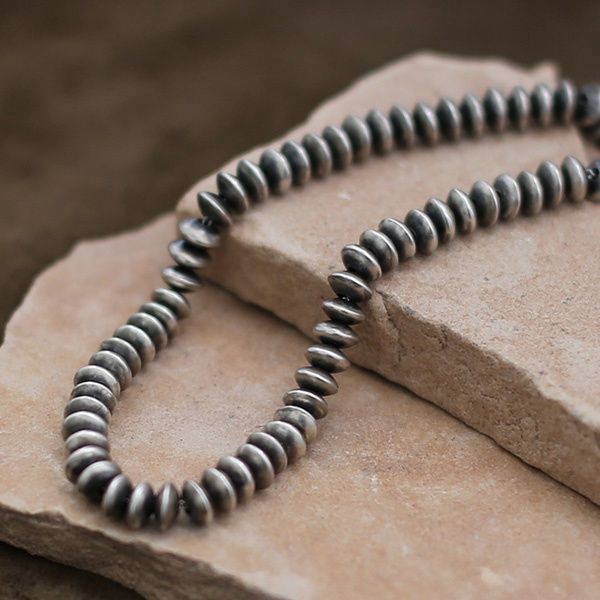 16&quot; Small silver saucer bead necklace-Pawn Jewelry