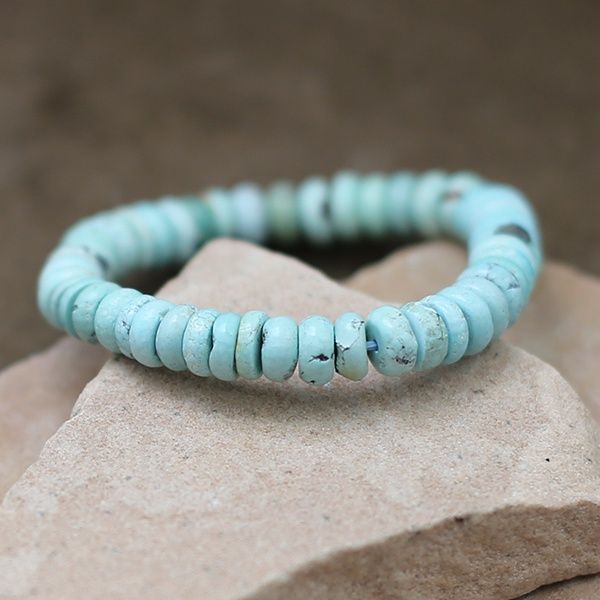 Rondel bead bracelet w/ lite blue turquoise