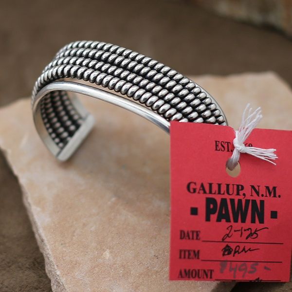 4 row silver twist wire bracelet-Pawn Jewelry