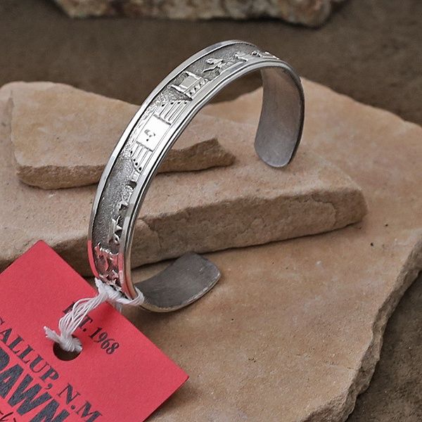 Navajo story teller bracelet in silver