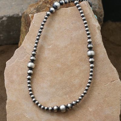 18&quot; silver bead necklace w/graduation