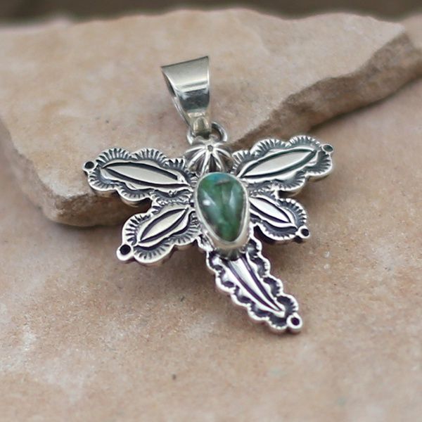 Dragon Fly pendant w/Sonoran turquoise