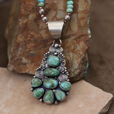 8-stone Navajo cluster pendant