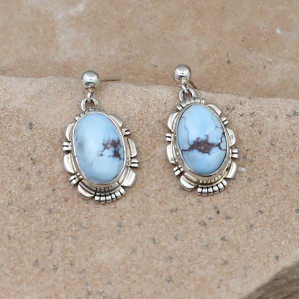 Oval dangle earrings w/ Golden Hills turquoise