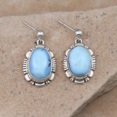 Dangle earrings w/ oval Golden hills turquoise