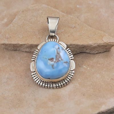 Medium sized  Golden Hills turquoise pendant