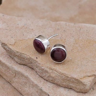 Small post earrings w spiny oyster shell