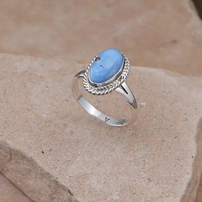Small Navajo silver ring w/ golden hills turquoise