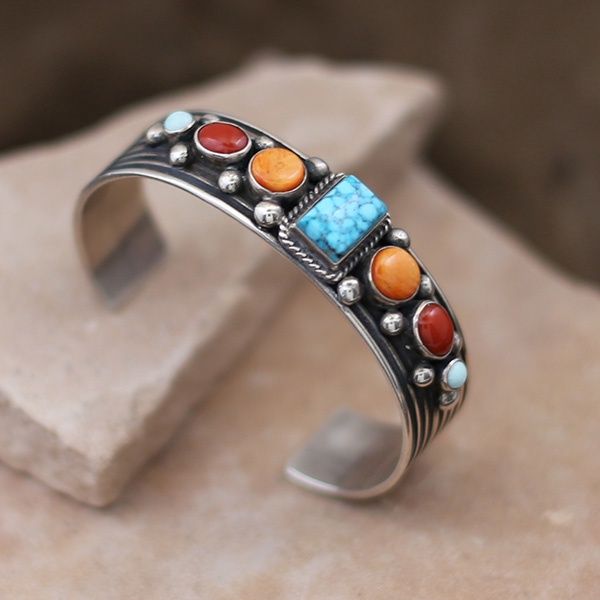 Multicolor cuff bracelet by Albert Jake