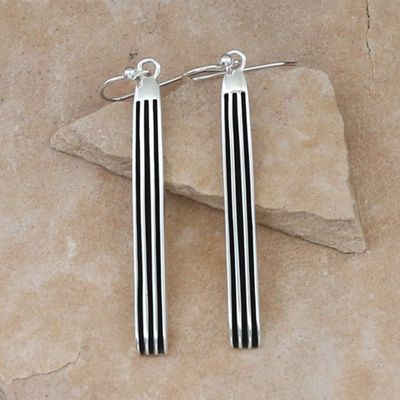 Long channel earrings
