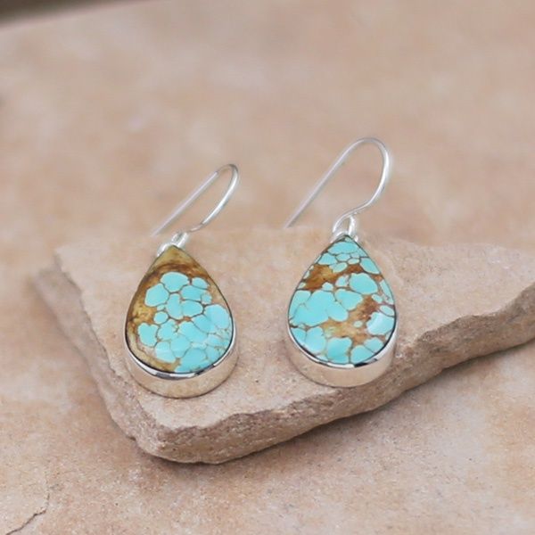 Tear drop dangle earrings - #8 turquoise