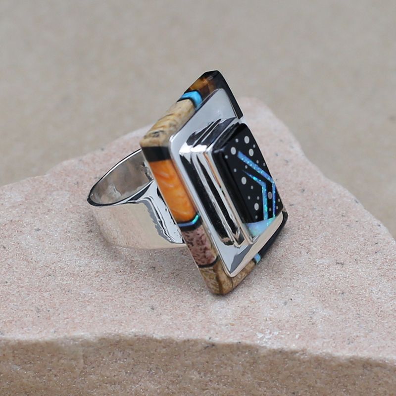 Unique styled rectangular ring