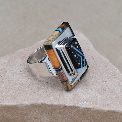 Unique styled rectangular ring