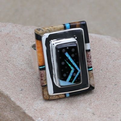 Unique styled rectangular ring