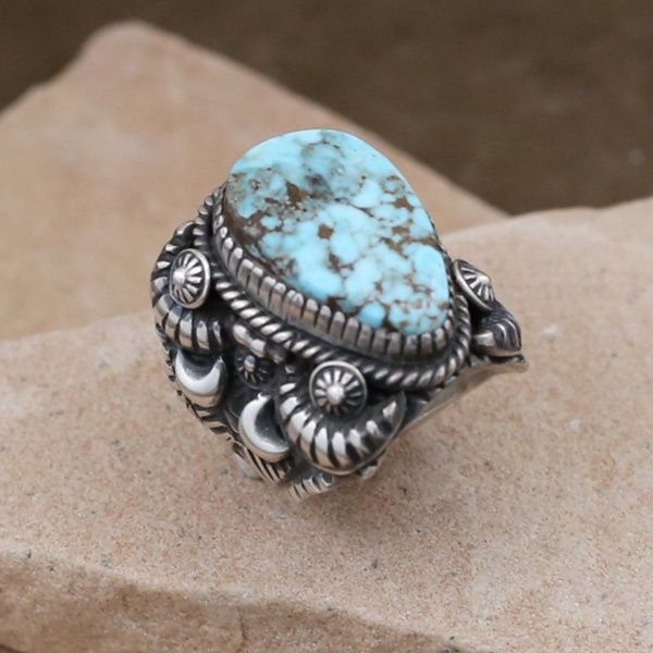 Delbert Gordon ring w/ Dry Creek turquoise