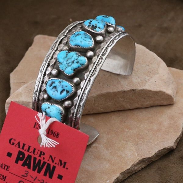 Large 9 stone Navajo cuff bracelet