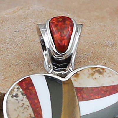 Large Navajo heart pendant w/ contemporary design