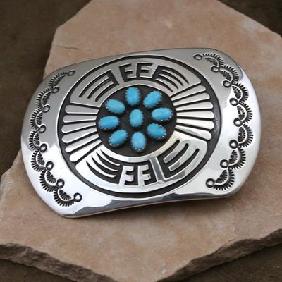 Navajo Belt buckle by artist Rosco Scott