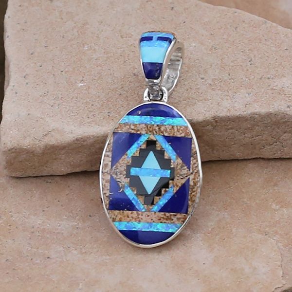 Navajo rug pattern pendant