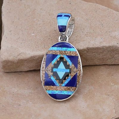 Navajo rug pattern pendant