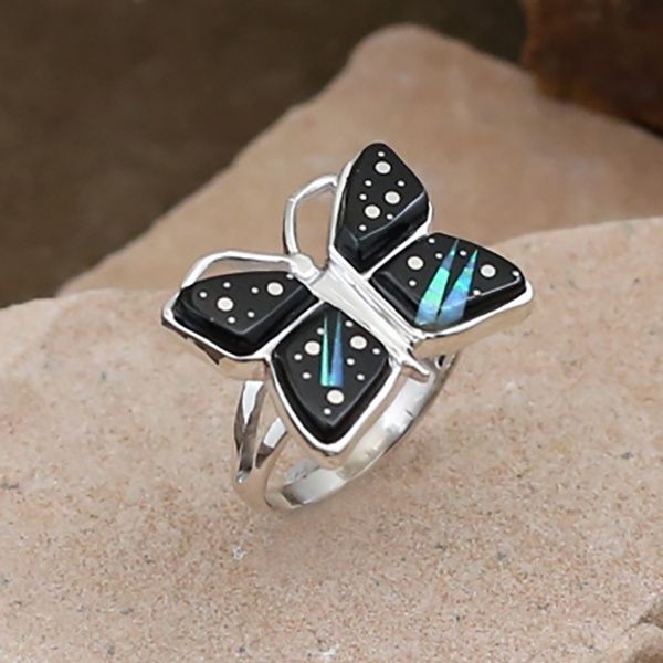 Night Sky design butterfly ring
