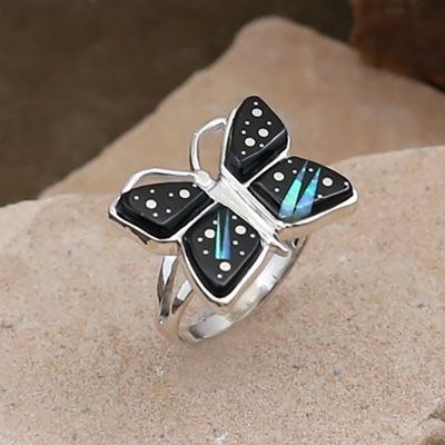 Night Sky design butterfly ring